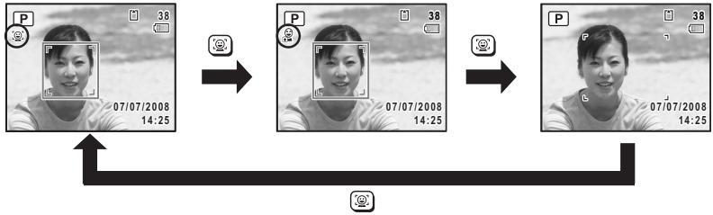 PENTAX OPTIO W60 - Sélection de la fonction d'identification de l'emplacement du visage - 1