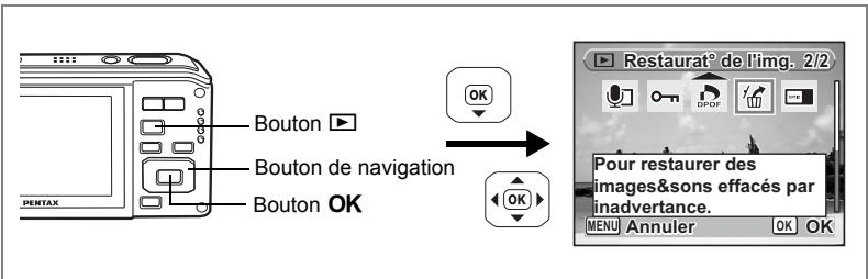 PENTAX OPTIO W60 - Suppression de toutes les images et fichiers son - 3