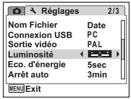 PENTAX OPTIO W60 - Réglage de la luminosité de l'écran - 2