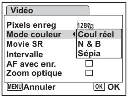 PENTAX OPTIO W60 - Enregistrement de séquences vidéo en noir et blanc ou sépia (mode couleur) - 1