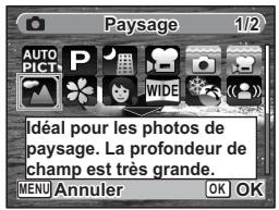 PENTAX OPTIO W60 - Réglage du mode de prise de vue - 1