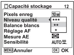 PENTAX OPTIO W60 - Utilisez le bouton de navigation (▲▼) pour modifier le réglage. - 1