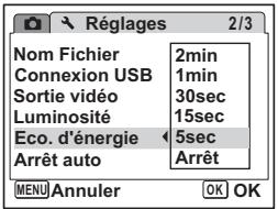 PENTAX OPTIO W60 - Utilisation de la fonction d'économie d'énergie - 1