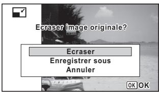 PENTAX OPTIO WG-1,  OPTIO WG3,  WG-10,  WG-3 - Utilisez le bouton de navigation ( ) pour selectionner [Ecraser] ou [Enregistrer sous]. - 1