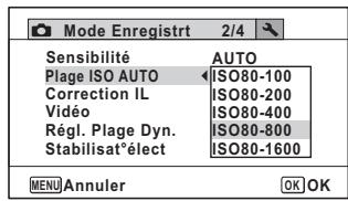 PENTAX OPTIO WG-1,  OPTIO WG3,  WG-10,  WG-3 - Appuyez sur le bouton MENU en mode. - 1