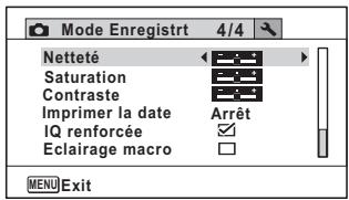 PENTAX OPTIO WG-1,  OPTIO WG3,  WG-10,  WG-3 - - [Mode Enregistr] Menu 4 - 2
