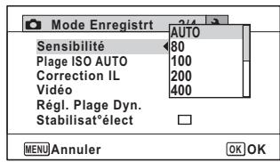 PENTAX OPTIO WG-1,  OPTIO WG3,  WG-10,  WG-3 - Appuyez sur le bouton MENU en mode. - 1