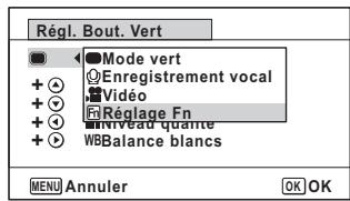 PENTAX OPTIO WG-1,  OPTIO WG3,  WG-10,  WG-3 - Enregistrement de fonctions fréquement utilisées (Réglage Fn) - 1