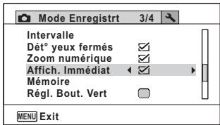 PENTAX OPTIO WG-1,  OPTIO WG3,  WG-10,  WG-3 - Utilisez le bouton de navigation (▲▶) pour sélectionner (Oui) ou □ (Arrêt). - 2