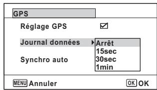 PENTAX OPTIO WG-1,  OPTIO WG3,  WG-10,  WG-3 - Appuyez sur le bouton de navigation ( ) pour selectionner l'intervalle pour le positionnement. - 1