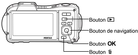 PENTAX OPTIO WG-3 - Suppression d'une image seule ou d'un fichier son - 2