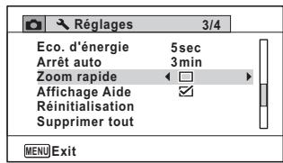 PENTAX OPTIO WG3,  OPTIO WG3-GPS - Utilisez le bouton de navigation (▲▶) pour sélectionner (Oui) ou □ (Arrêt). - 1