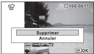 PENTAX OPTIO WG3,  OPTIO WG3-GPS - Pour supprimer l'image affichée - 1