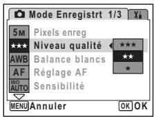 PENTAX OPTIO WP - Sélection du niveau de qualité - 1