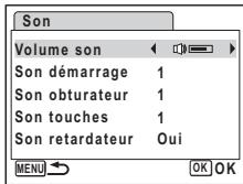 PENTAX OPTIO WP - Changement des réglages sonores - 1