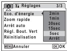 PENTAX OPTIO WP - Utilisation de la fonction d'économie d'énergie - 1