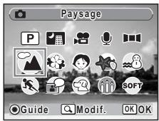 PENTAX OPTIO WP - Utilisez le bouton de navigation (▲▼◀▶) pour sélectionner un mode de prise de vue. - 1