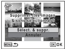 PENTAX OPTIO WP - Suppression des images et des fichiers son sélectionnés (à partir de l'affichage neuf images) - 3