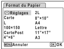 PENTAX OPTIO WP - Répétez les étapes 8 à 10 pour régler [Type du Papier], [Qualité] et [Info Bords]. - 1