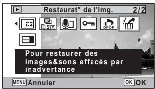 PENTAX W90 - Utilisez le bouton de navigation ( ) pour sélectionner (restaurant ^ de l'img.) - 1