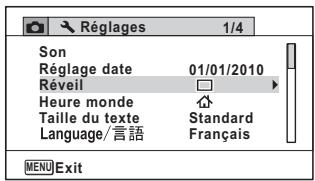 PENTAX W90 - Réglage du réveil - 1