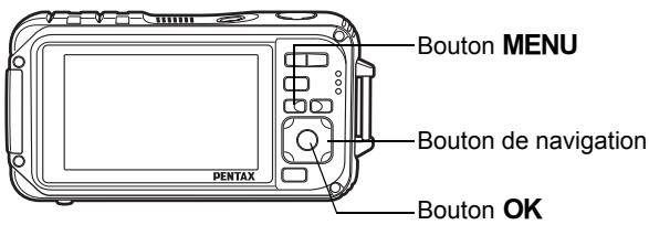 PENTAX W90 - Réglage de la langue d'affichage - 1