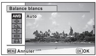 PENTAX W90 - Utilisation du bouton de navigation ( ) pour modifier le réglage. - 1