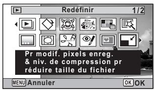 PENTAX W90 - Modification de la taille d'image (redéfinir) - 2