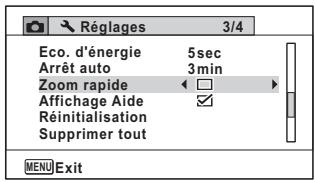 PENTAX W90 - Paramétrage de la fonction de zoom rapide - 1