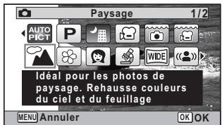 PENTAX W90 - Appuyez sur le bouton de navigation () en mode. - 1