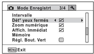 PENTAX W90 - Utilisez le bouton de navigation (▲▶) pour sélectionner (oui) ou □ (arrêt). - 1