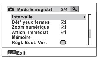 PENTAX W90 - Appuyez sur le bouton MENU en mode. - 1