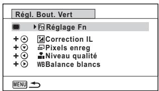 PENTAX W90 - Enregistrement de fonctions fréquemment utilisées (réglage fn) - 5