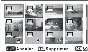 PENTAX W90 - Suppression d'images et de fichiers son sélectionnés - 3