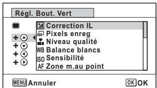 PENTAX W90 - Enregistrement de fonctions fréquemment utilisées (réglage fn) - 8