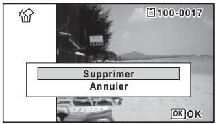 PENTAX W90 - Pour supprimer l'image affichée - 1