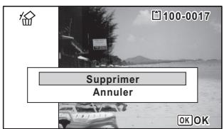 PENTAX W90 - Suppression d'une image seule ou d'un fichier son - 3