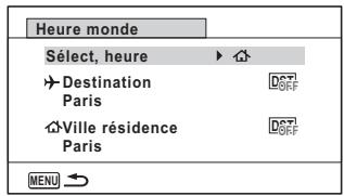 Heure monde Select, heure Destination Paris Ville résidence Paris MENU