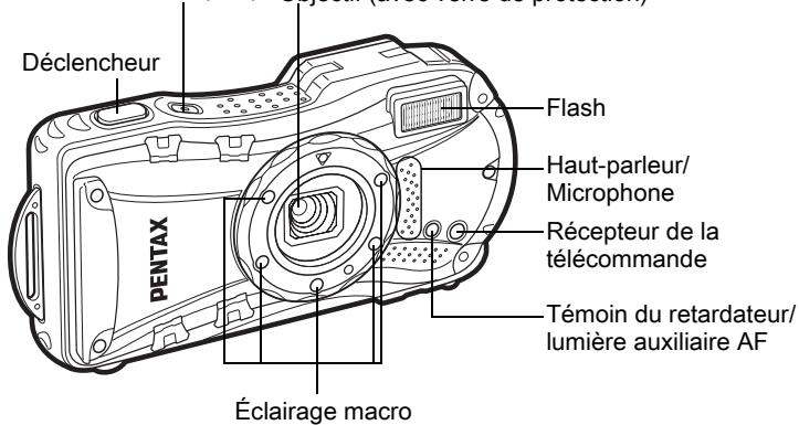Déclencheur PENTAX Flash Haut-parleur/ Microphone Récepteur de la télécommande Témoin du retardateur/ lumière auxiliaire AF Éclairage macro