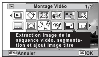 Montage Video 1/2 Extraction image de la séquence vidéo, segmentation et ajout image titre MENU Annuler OK OK