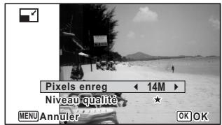 Pixels enreg < 14M > Niveau qualite * MENU Annuler OK OK