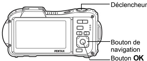 Déclencheur Bouton de navigation Bouton OK PENTAX
