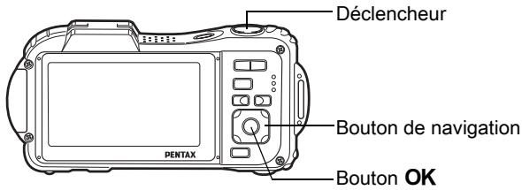 Déclencheur Bouton de navigation Bouton OK PENTAX