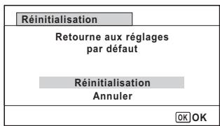 Réinitialisation Retourne aux réglages par défaut Réinitialisation Annuler OK OK