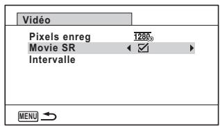 Vidéo Pixels enreg 1285 Movie SR Intervalle MENU