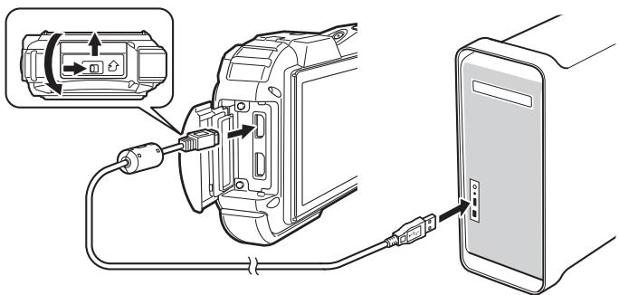PENTAX WG10 - Connexion de la liaison appareil/ordinateur Macintosh - 1