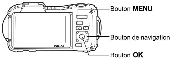 Bouton MENU Bouton de navigation Bouton OK PENTAX