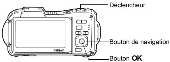 Déclencheur Bouton de navigation Bouton OK PENTAX