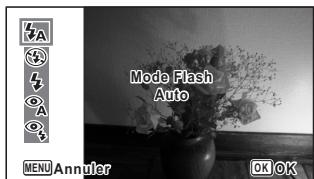 Mode Flash Auto MENU Annuler OK OK