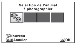 Sélection de l'animal à photographier Nouveau MENU Annuler OK OK